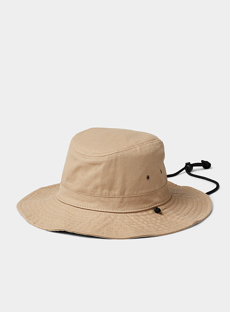 Le 31 Beige Wide-brim bucket hat for men