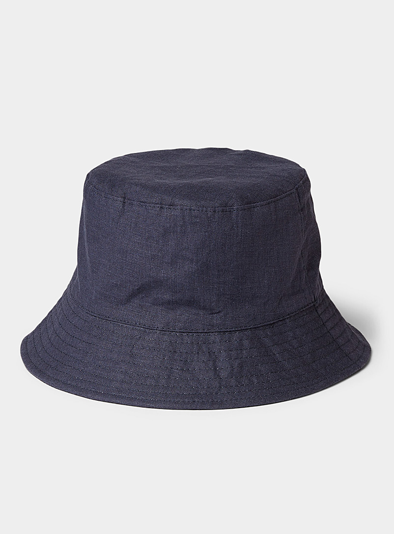 Le 31 Marine Blue Pure linen bucket hat for men