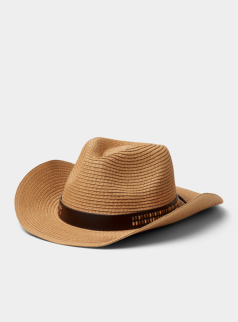 Le 31 Honey Leather band straw cowboy hat for men