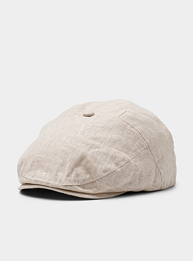 Le 31: La casquette gavroche pur lin Blanc cass&eacute; pour homme