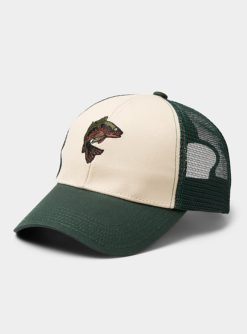 Le 31 Green Embroidered trucker cap for men