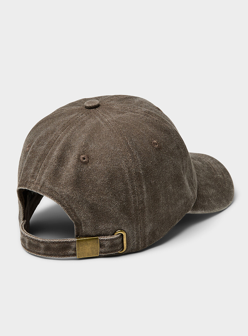 Simons Charcoal Faded denim baseball cap for women