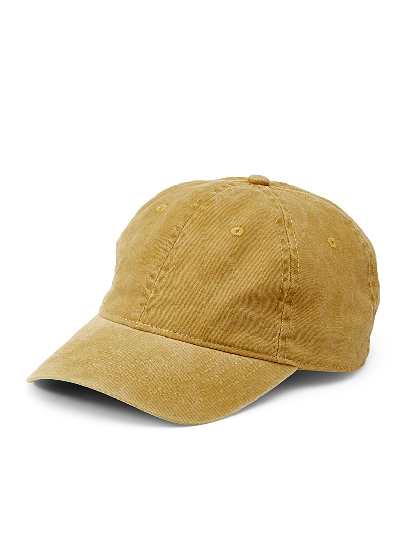 Simons Yellow Faded denim baseball cap for women