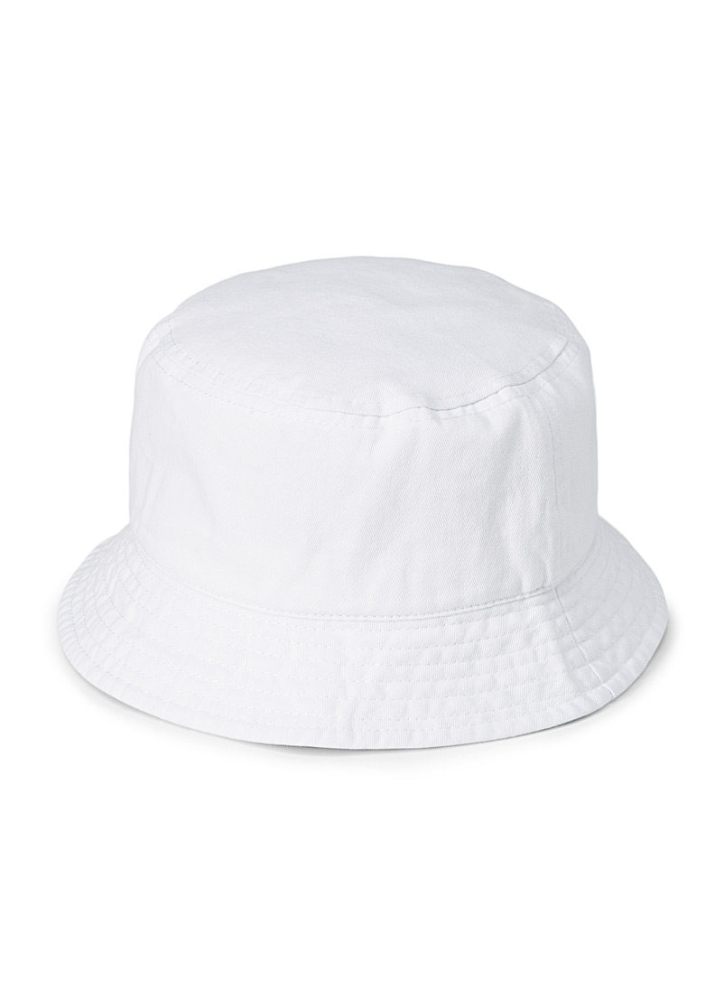 Simons White Faded cotton bucket hat for women