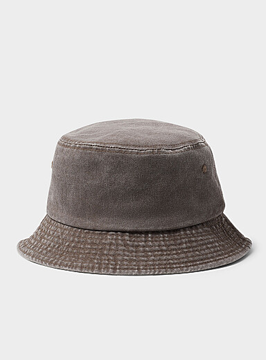 Faded cotton bucket hat