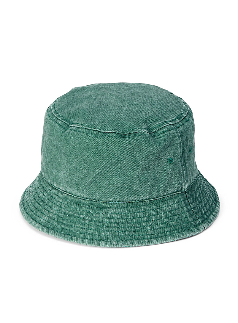 Simons Green Faded cotton bucket hat for women