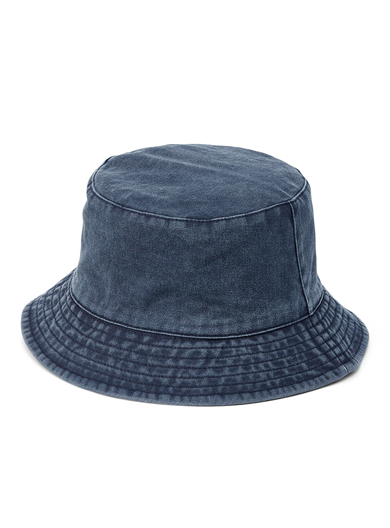Simons Marine Blue Reversible faded cotton bucket hat for women