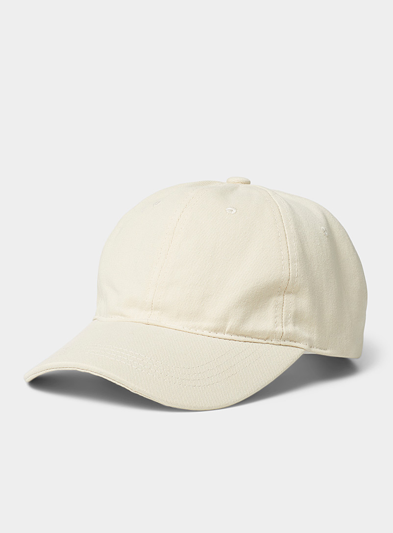 Simons Ivory White Cotton twill cap for women
