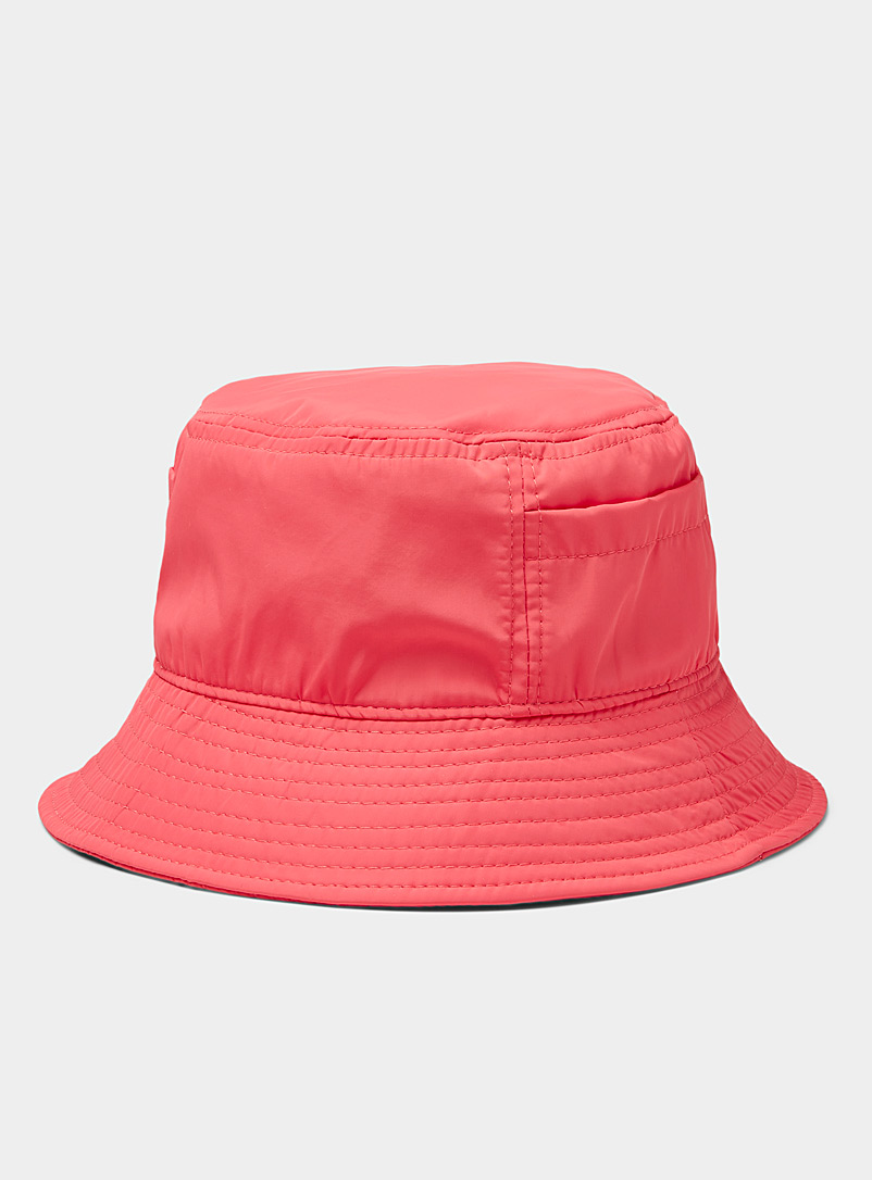 Simons Pink Utility-style nylon bucket hat for women