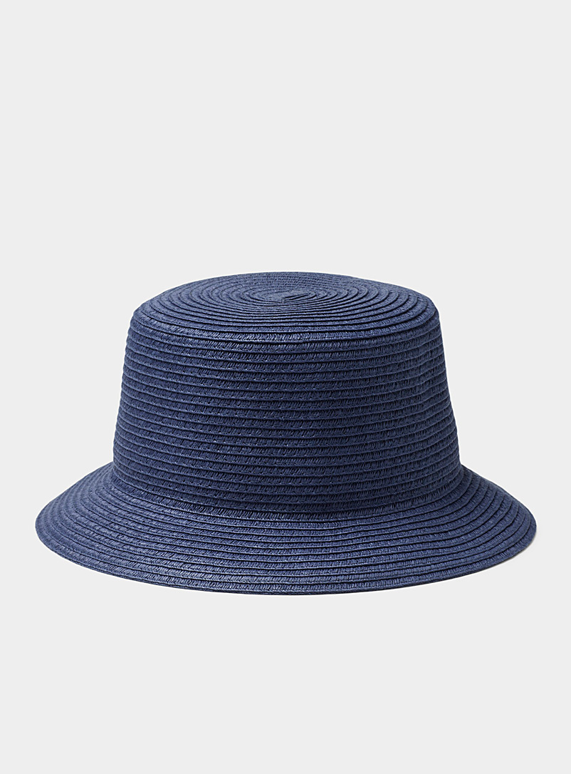 Simons Navy/Midnight Blue Colourful straw cloche for women