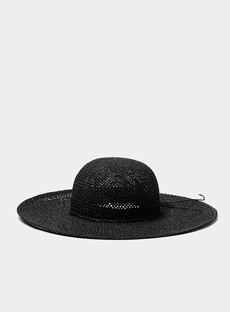 Openwork straw wide-brimmed hat, Simons, Shop Women's Hats Online