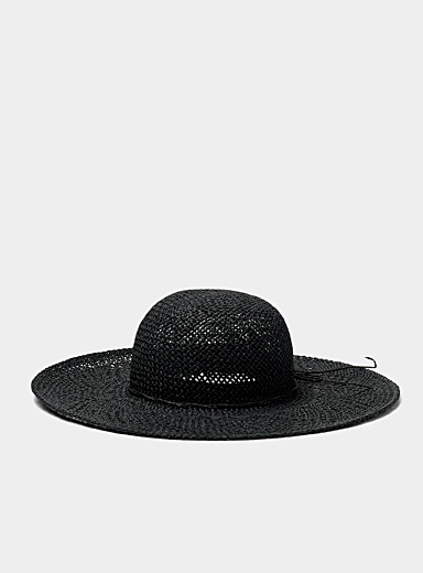 Openwork straw wide-brimmed hat, Simons, Shop Women's Hats Online