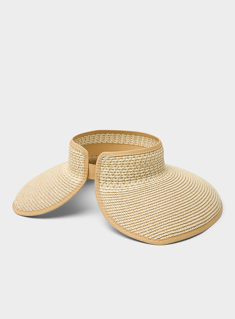 Simons: La visi&egrave;re en paille large bord Ivoire - Beige cr&egrave;me pour femme