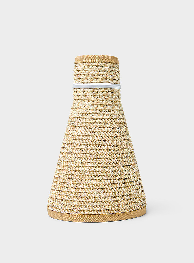 Simons: La visi&egrave;re en paille large bord Ivoire - Beige cr&egrave;me pour femme