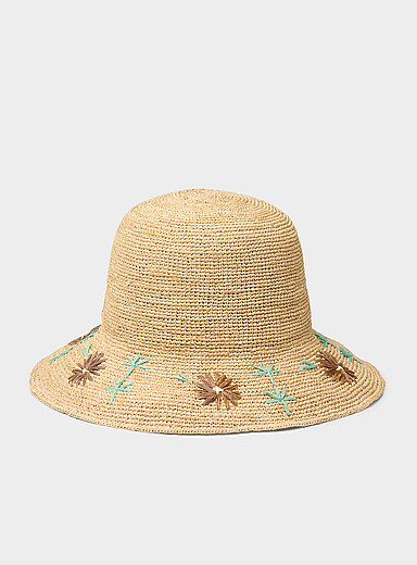 La cloche raphia &agrave; petites fleurs
