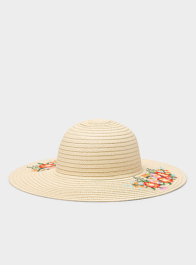 Floral straw hat