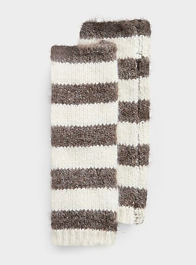 Striped thready wrist warmers