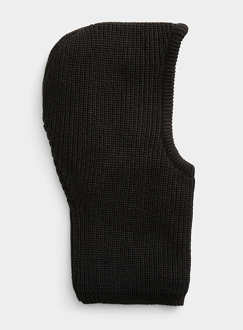 Monochrome ribbed balaclava | Simons | Women's Tuques, Berets, and
