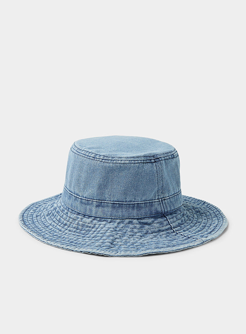 Simons Baby Blue Floppy soft denim bucket hat for women