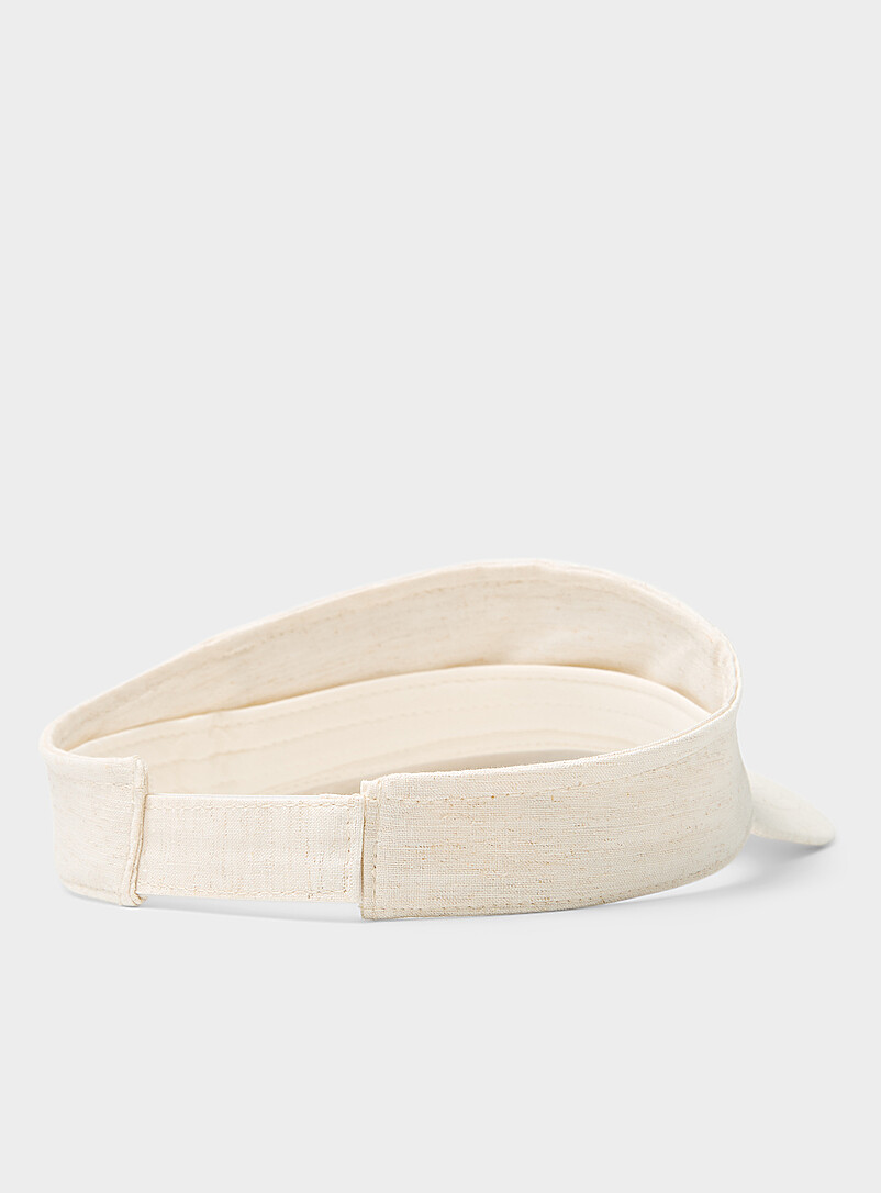 Simons Ivory/Cream Beige Pure linen visor for women