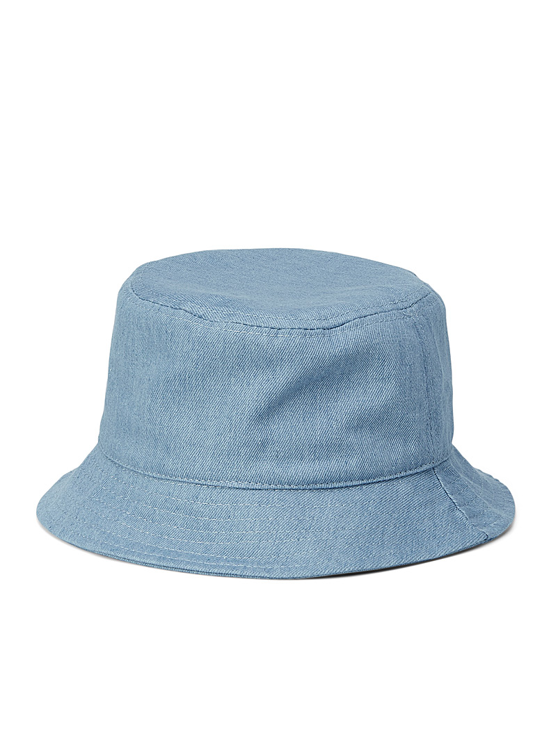 Simons Baby Blue Blue denim bucket hat for women