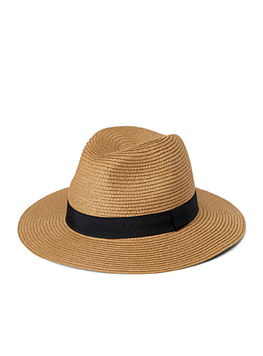 Trimmed straw Panama hat