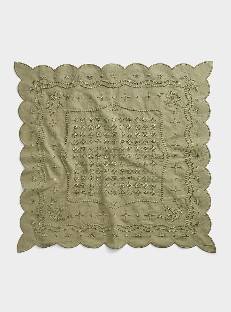Broderie Anglaise Scalloped Scarf