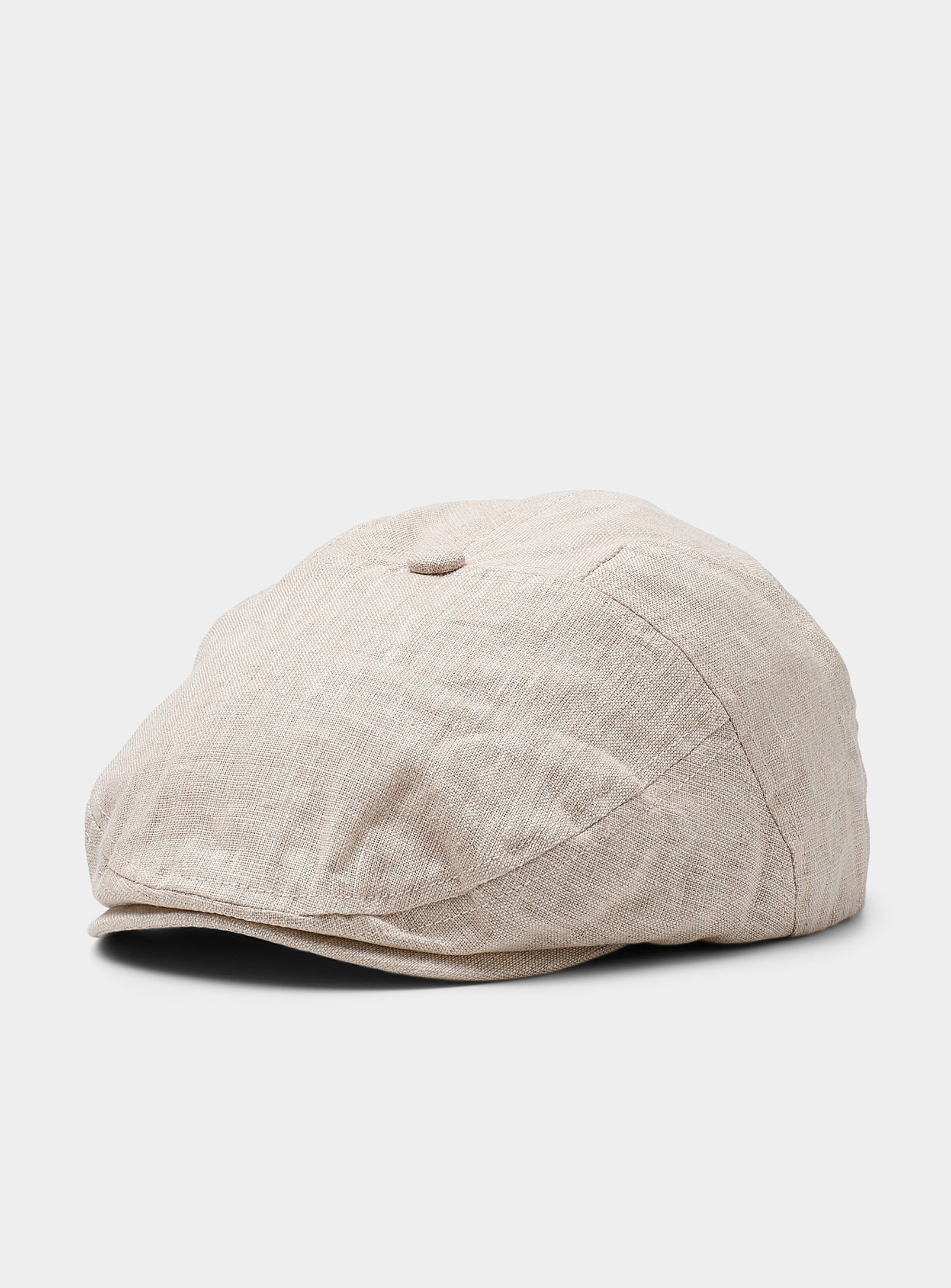 Le 31 Pure Linen Driver Cap In Ivory White