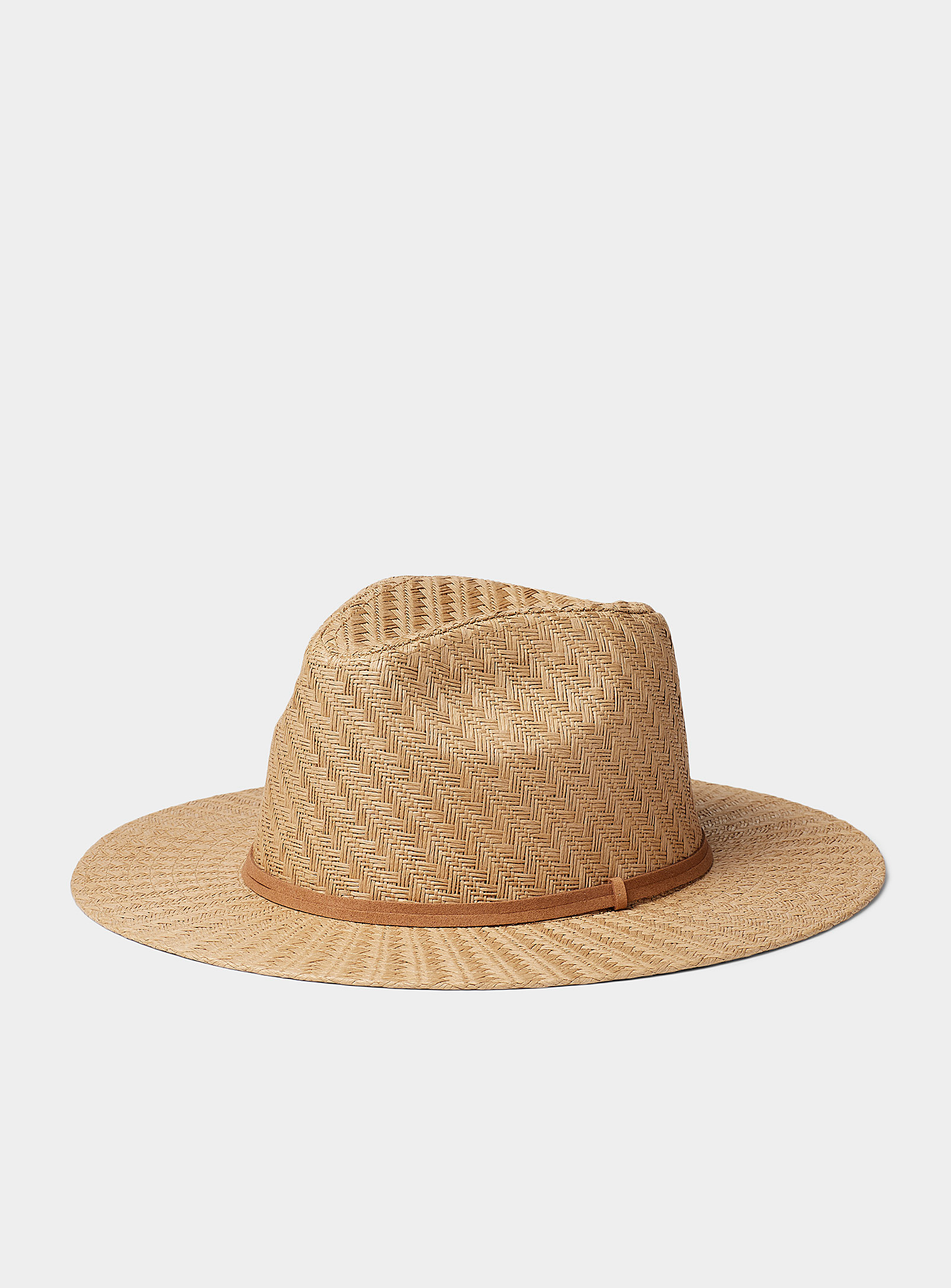 Le 31 - Men's Suede-band straw Fedora Hat