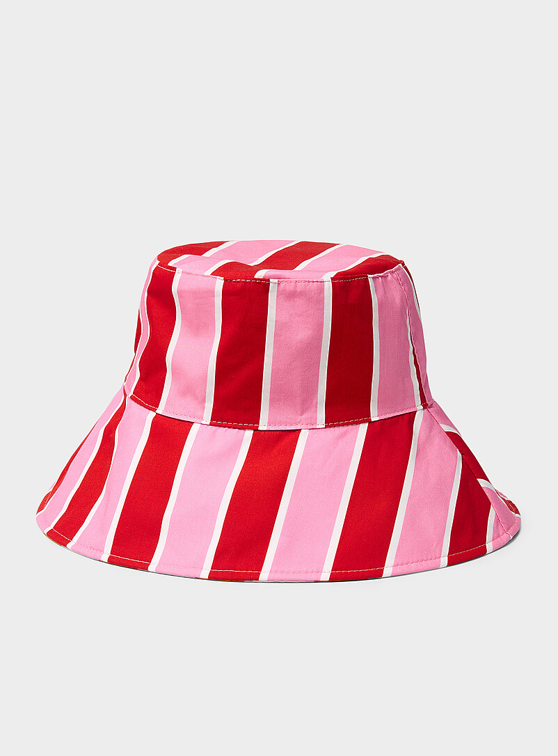 Parasol-stripe wide-cuff reversible bucket hat product image 2