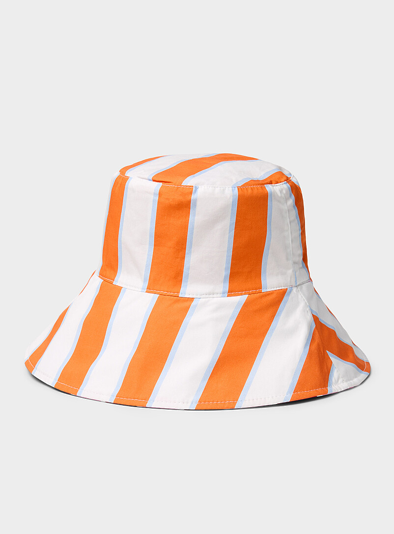 Parasol-stripe wide-cuff reversible bucket hat product image 3