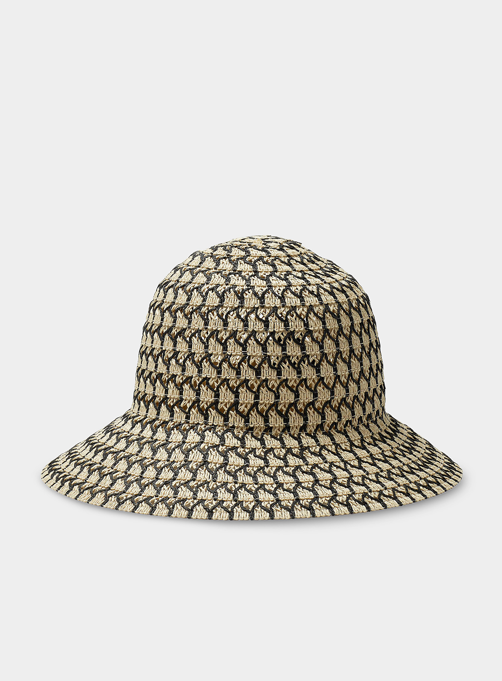 Simons - Women's Geo braided straw Cloche Hat