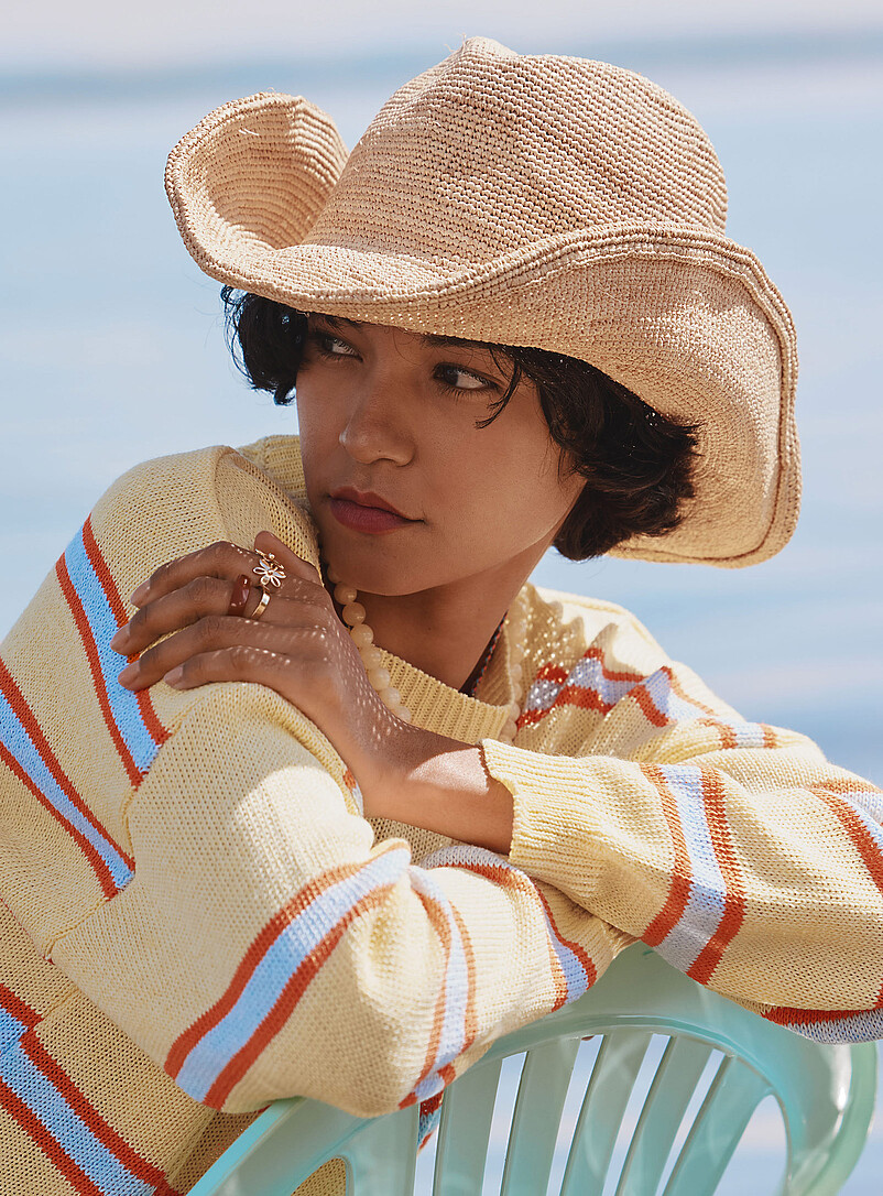 Minimalist raffia cowboy hat product image (primary)