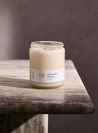 Citrus and sage scented candle