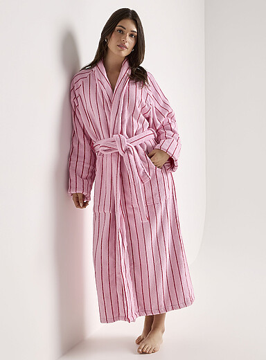Long colourful terry bathrobe product image 3