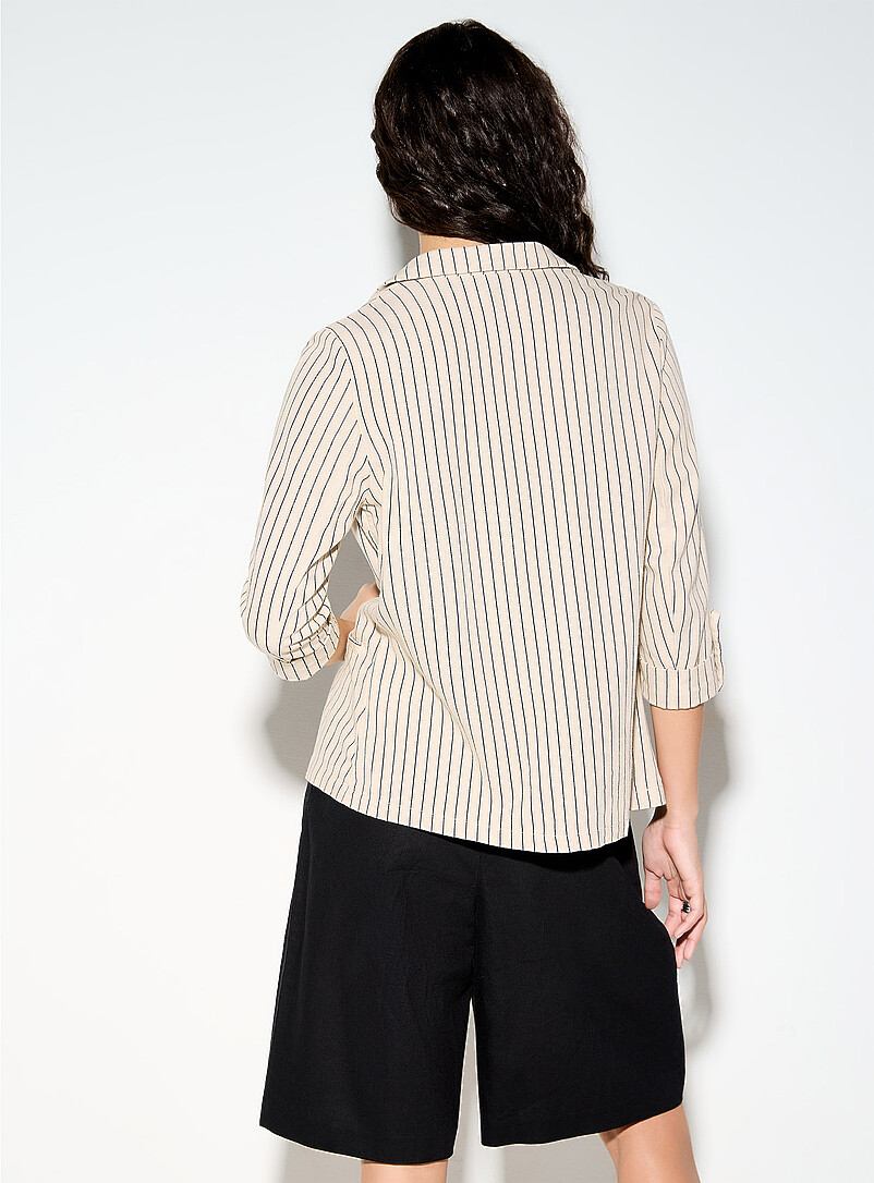 Vero Moda: Le veston &eacute;court&eacute; ouvert m&eacute;lange de lin &Eacute;cru - Lin pour femme