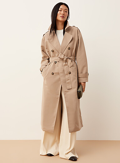 Vero Moda Beige Chloe belted loose trench coat for women