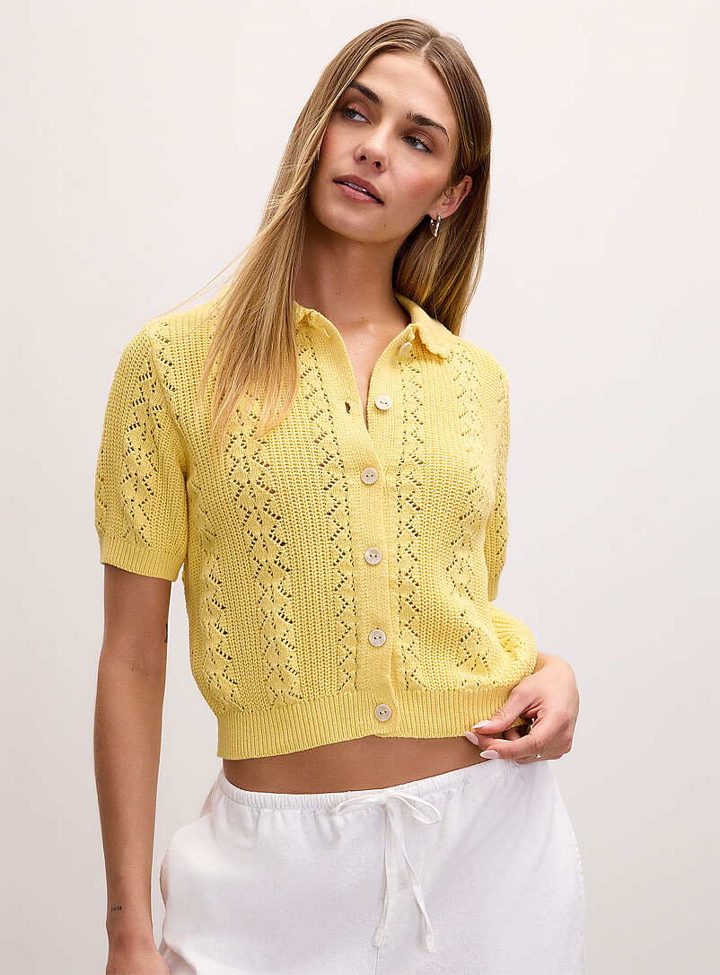 Pointelle-knit Peter Pan collar cardigan | Vero Moda | Shop