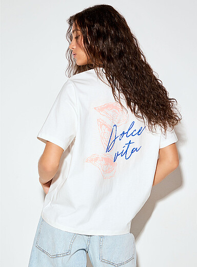 Playful print loose boxy-fit T-shirt