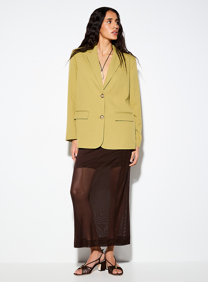 Vero Moda: Le veston ample deux boutons chartreuse Vert lime pour femme