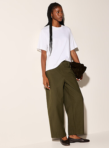 Vero Moda Mossy Green Sofia barrel-leg pant for women