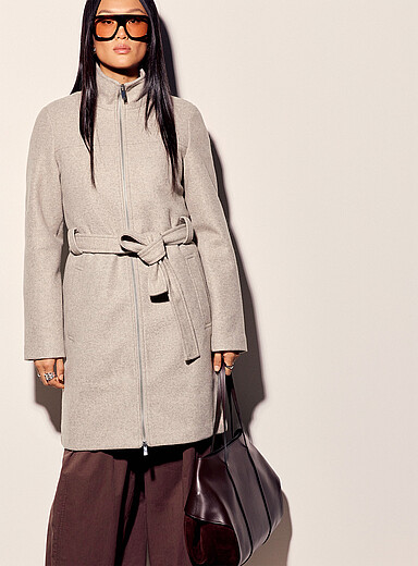 Vero Moda: Le manteau ceintur&eacute; col chemin&eacute; Ivoire - Beige cr&egrave;me pour femme