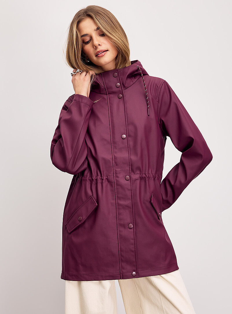 Adjustable-waist coated raincoat product image 2