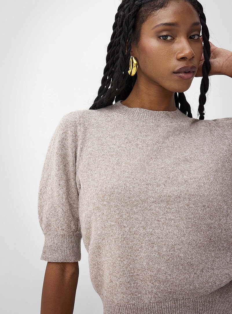 Puff short-sleeve plush sweater product image 2