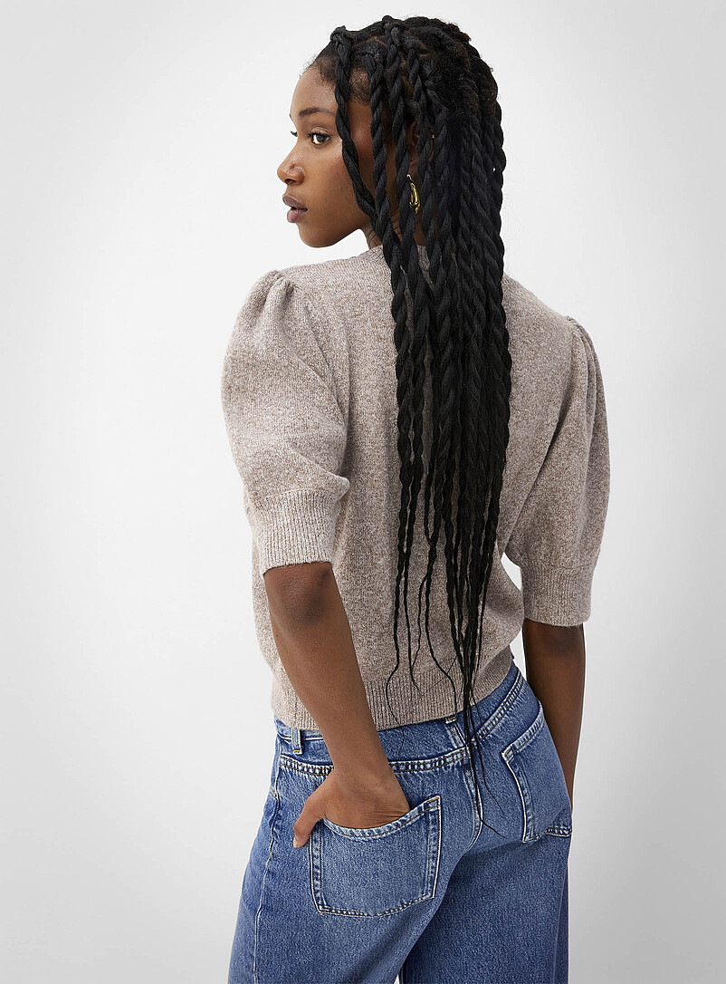 Puff short-sleeve plush sweater product image 3