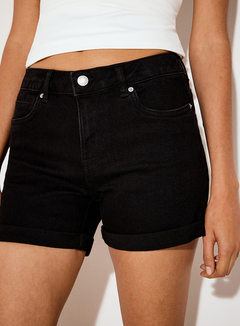 Stretch denim rolled-hem short product image 2