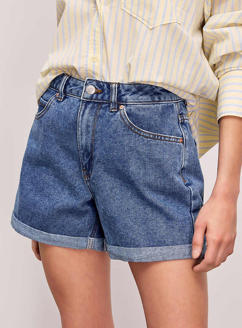 Sewn cuffs denim mom short product image 2