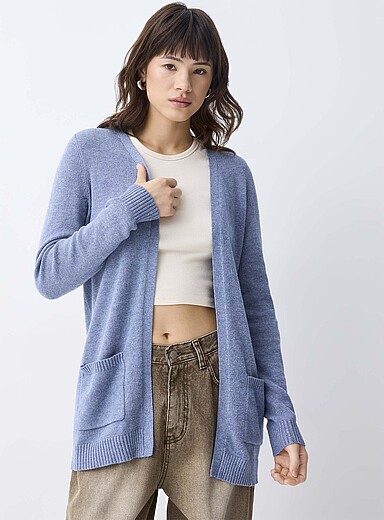 Le cardigan ouvert poches plaqu&eacute;es Lesly
