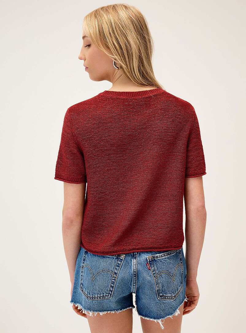 Only Corn/Vanilla Yellow Rolled trim fine-knit sweater for women