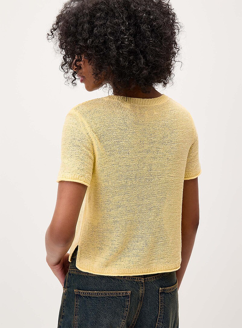 Only Corn/Vanilla Yellow Rolled trim fine-knit sweater for women